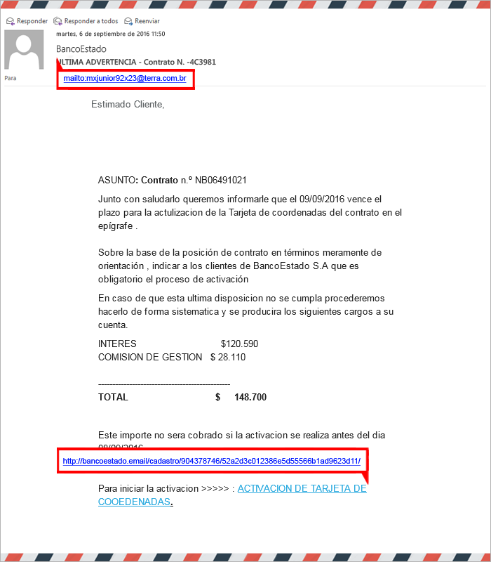 phishing Banco Estado